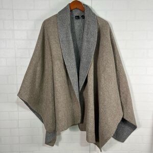 Eileen Fisher Tan and Gray Poncho